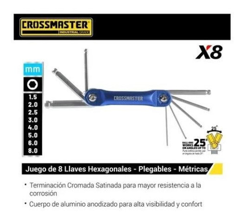 Imagen 5 de 11 de Llaves Allen Plegables Milimetrica 1,5 - 8mm Cuerpo Aluminio