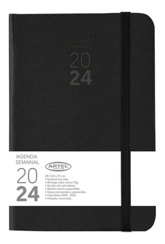 Agenda 2024 Artel Vista Semanal 14x21 Cms. 