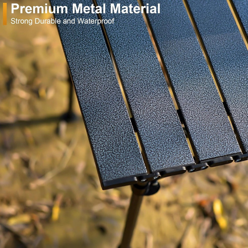 Mesa Plegable Camping Portátil De Jardin Exterior Ajustable Negro
