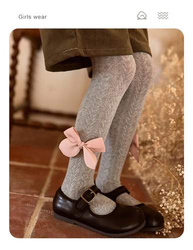 Medias De Algodón Con Lazo Para Primavera Y Otoño Para Niñas