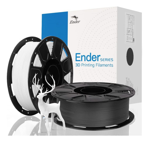 Filamento Pla 1.75mm 2 Kg Impresora 3d Pack De 2 Blanco Negr