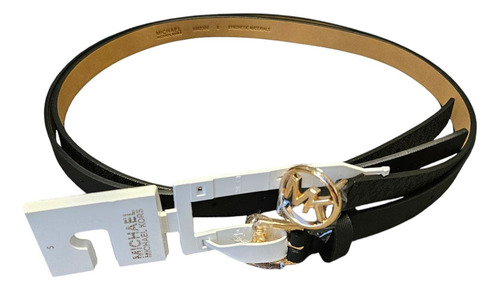 2 Cintos Michael Kors 556334c Cinturón Canvas Dorado Mk Set
