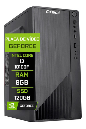 Computador Fácil Intel Core I3 10100f 8gb Ddr4 Ssd 120gb