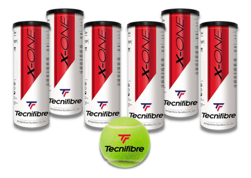 6 Tarros De Pelota De Tenis Tecnifibre - X One X3