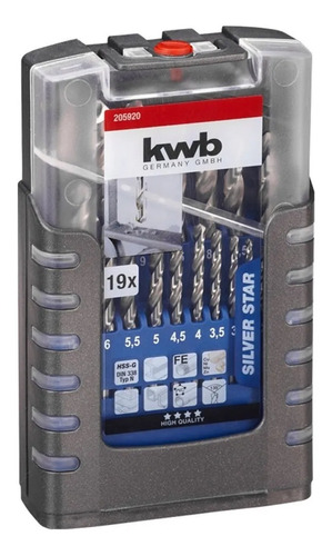 Set Juego Brocas Para Metal 19 Piezas Hss Kwb 205920