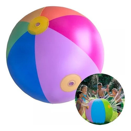 Pelota Inflable Con Rociador De Agua Piscina Niños Verano