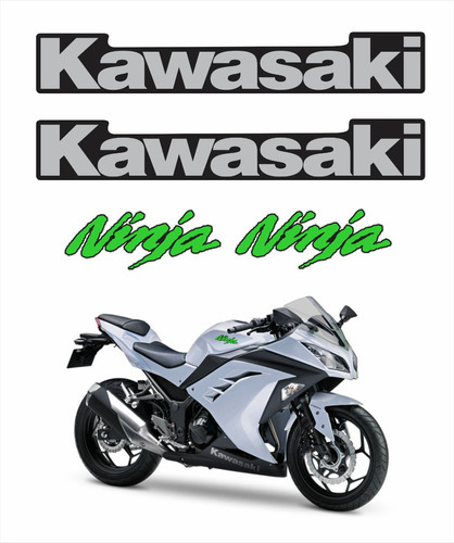 Kit Adesivo Faixas Compatível Kawasaki Ninja 300 Branca 010 Cor MOTO NINJA 300 BRANCA