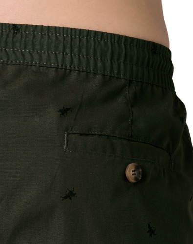 Med - Verde Militar - Bermuda Hombre Casual Recto Verde Giov
