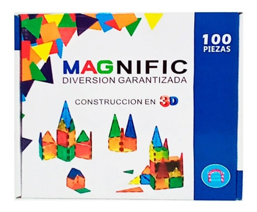 Magnific Bloques Magneticos Caja Grande 100pzs Kbm-100arun