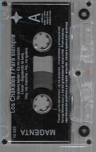 Los Chakales Album Para Siempre Magenta Cassette S/portada 