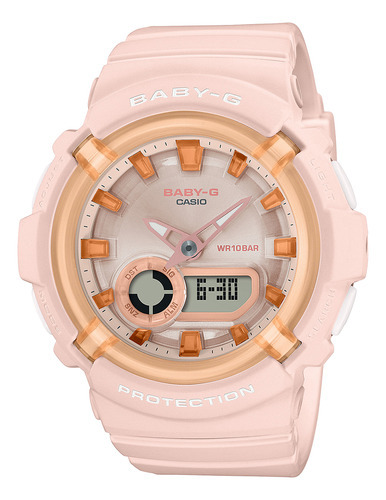 Reloj Mujer Casio Bga-280sw-4adr Baby-g Con Correa Bisel Y Fondo Color Rosa