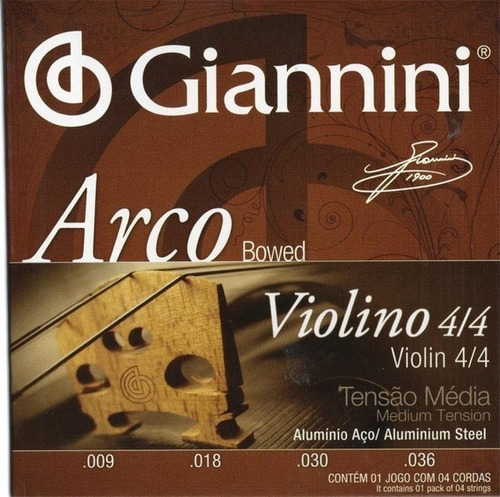 Encordado Cuerdas Para Violin 4/4 Giannini