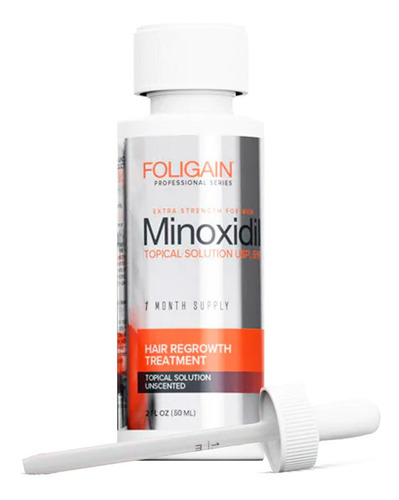 Foligain Minoxidil 5 % Tratamiento Para El Crecimiento Del Cabello Para Hombres, Tratamiento Para 1 Mes, Potente Y Ultrapuro Para El Crecimiento Del Cabello Con Resultados Clínicamente Probados