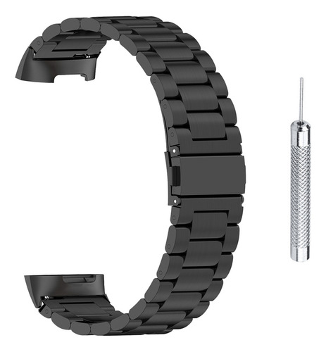 Correa De Reloj De Acero Inoxidable Compatible Con Fitbit Ch