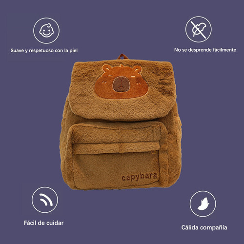 . Mochila Felpa Para Capibara Muñecas Bolsa Mini Informal