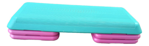 Banco Step De 3 Alturas Ajustables 110cm X 42cm Azul/rosa.