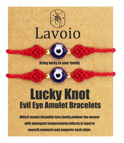 Lavoio Lucky Knot Evil Eyal Pulseras Amuleto De Cuerda Roja