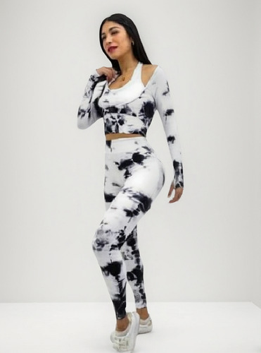 Conjunto Deportivo Dama 2 Pzas Leggins Push Up Y Top Yoga