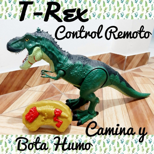Imagen 1 de 4 de Dinosaurio A Control Remoto, Bota Humo Y Camina Con Sonido