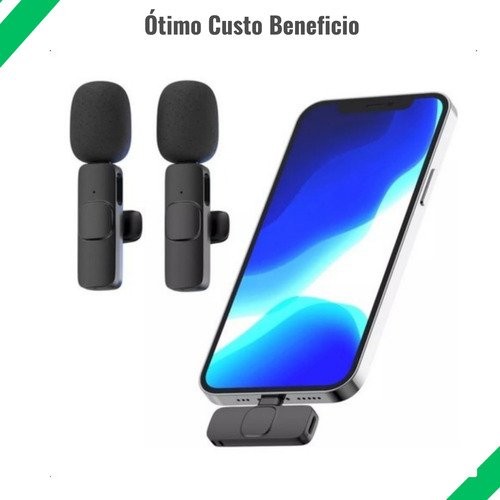 Microfone Sem Fio Duplo Lapela Android Tipo C Para Xiaomi