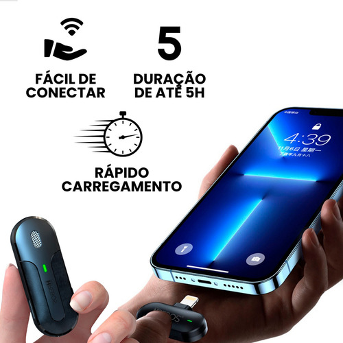 Microfone Lapela Sem Fio Profissional Hrebo If-209 Tipo-c