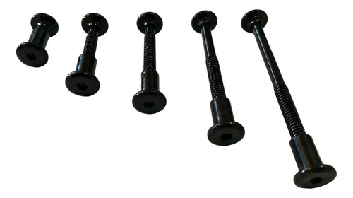 Tornillo Conector Negro 1/4x30 Mm Con Tuerca (100 Jgos)