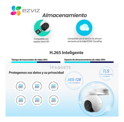 Kit 3 Cámaras Seguridad Ip Ezviz Wifi Domo Exterior 2k +32gb