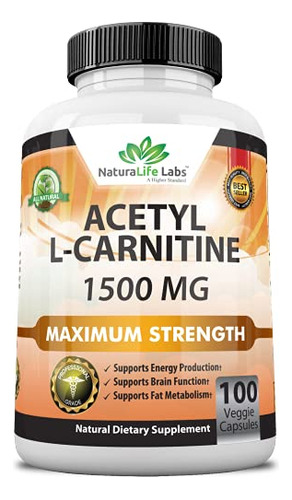 Acetyl L-carnitina 1.500 Mg De Alta Potencia Apoya La Produc