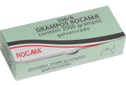 Kit 2 Caixas Grampo 6mm 106-6 Para Grampeador Manual Rocama