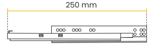 Corrediça Trilho Telescópico Invisível Amortecedor 250 Mm