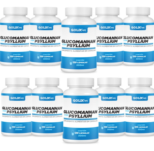 Glucomanan Psyllium Kit 2 X 120 Caps Fibras 240 Caps