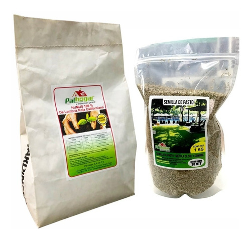 Semilla De Pasto Sol Y Sombra 1 Kg + Humus De Lombriz 3 Kg