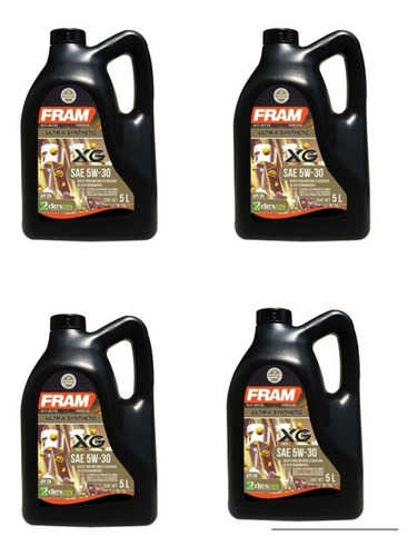 4 Garrafas 5litros Aceite Fram Sintetico 5w30 Dexos 