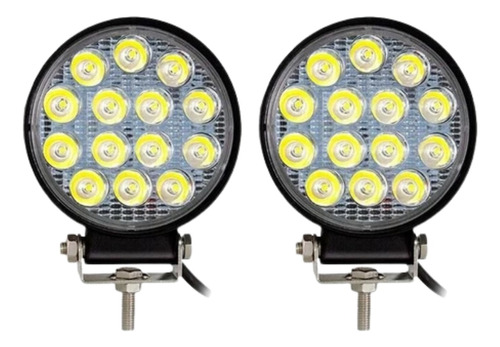 Kit X2 Faro Auxiliar Led 42w 14 Leds Universal Camioneta 4x4