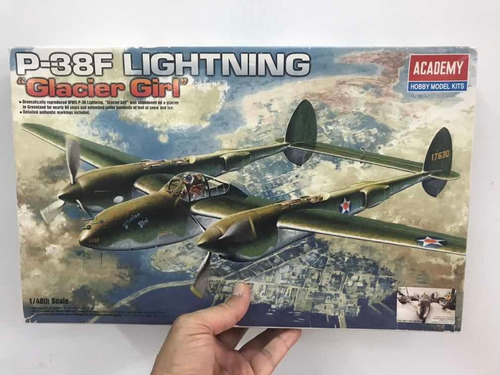 Academy 1:48 P-38f Lightning Glacier Girl
