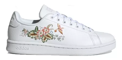 Flavor Exert Multiplication Zapatillas adidas Moda Advantage Mujer Blanco Con Flores | Envío gratis