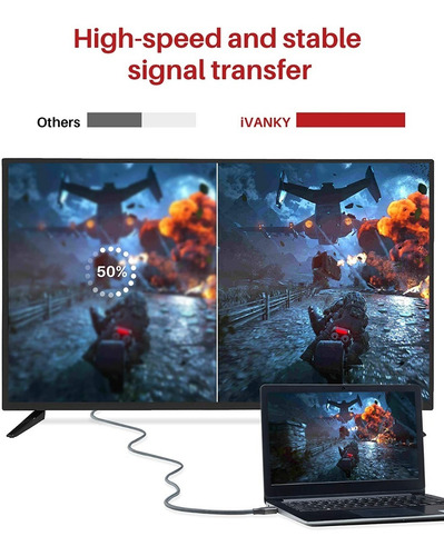 Imagen 4 de 9 de Cable Hdmi 2.0 4k Hdr Alta Velocidad Ivanky 1 Metro
