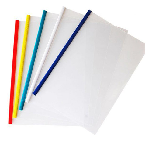 Carpeta A4 De Pvc Con Barra Sujetadora De Plástico, Pack X10