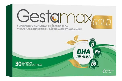 Polivitamínico Gestamax Gold Para Gestantes 30 Cápsulas Sabor Sem Sabor