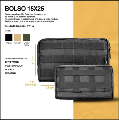 Bolso Modular Vertical Porta Treco Acessórios Edc 15x25cm