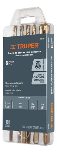 Juego De Brocas Para Concreto 6 Piezas Truper 11295