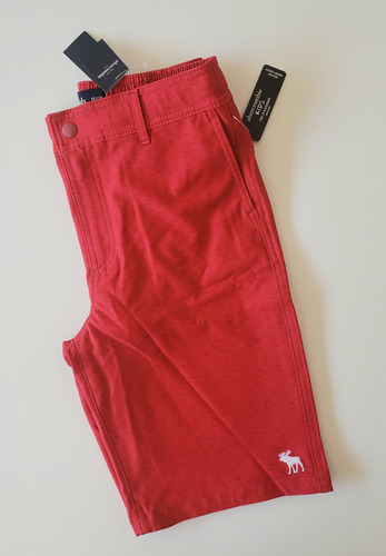 Short De Baño Niño Abercrombie Bañador Rojo 13 Años 