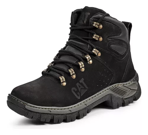 Coturno Masculino Bota Caterpillar Lançamento Cano Curto Preto