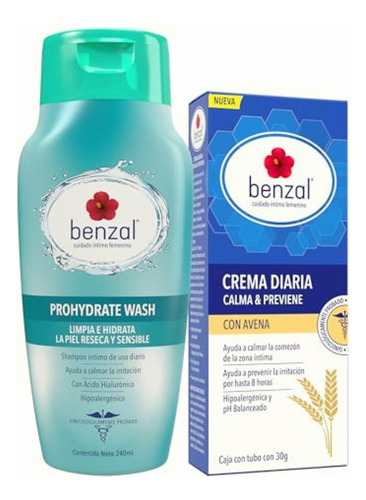 Benzal Kit Cuidado Íntimo Femenino, Wash Prohydrate Jabon