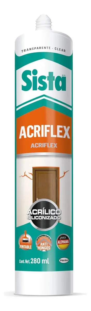 Sellador Acrílico Siliconizado Sista F130 para Juntas, Puertas y Ventanas, Blanco 300 ml