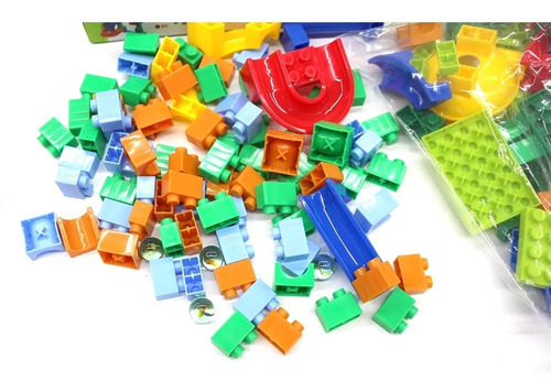 Pista Fantástica C/ Bolinhas De Gude Blocos De Montar 128pcs