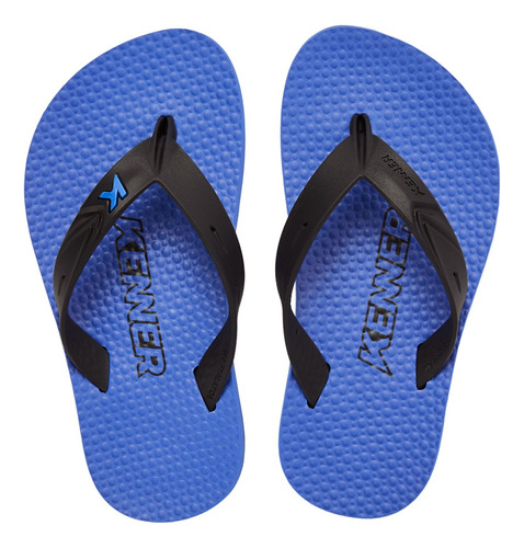 Chinelo Kenner New Summer Kids Dzm-03 Azul Preto Infantil
