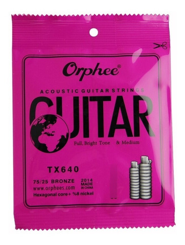 Juego Cuerdas Orphee Tx-640 Guitarra Acústica