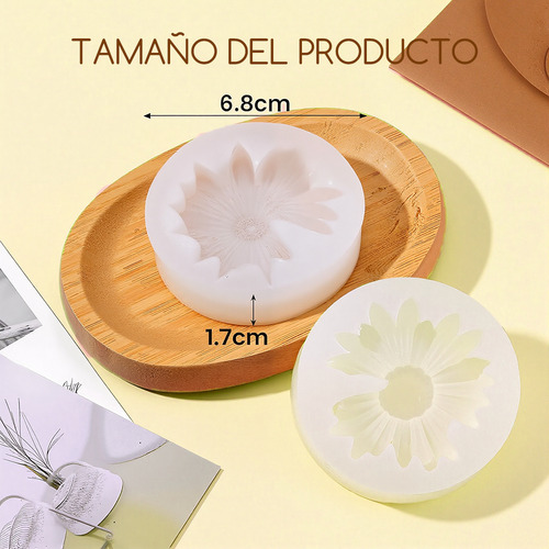 2pza Moldes De Silicon Flores Gerbera Adornos Moldes para Velas Velas Jabones Moldes Para Velas Molde Silicon Moldes Para Gomitas