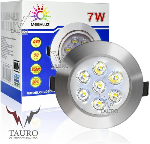 Imagen 3 de 8 de 6 Pack Empotrado Plafon Led 7w Spot Dirigible Luz Blanca